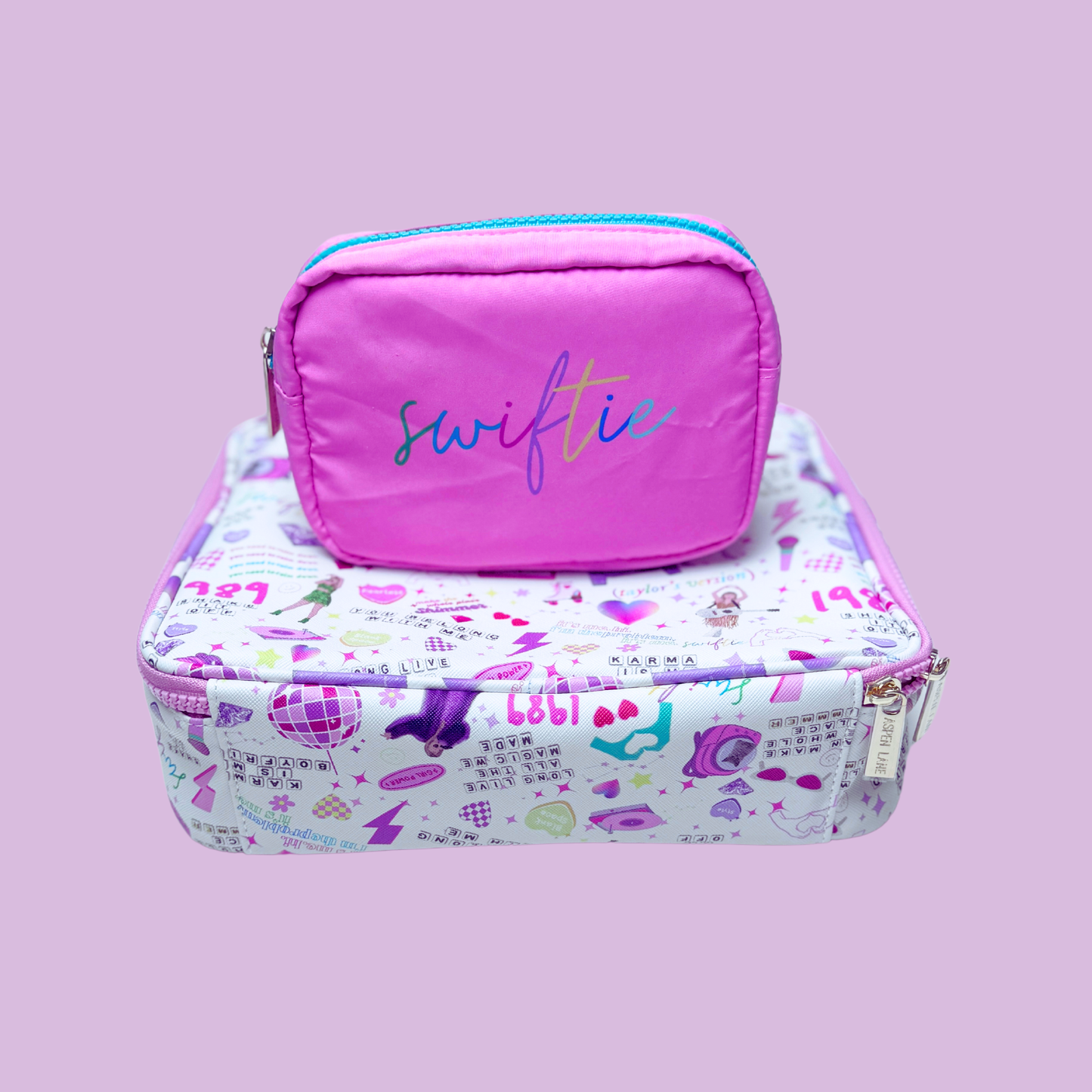 Swiftie Taylor  Script Puffy Colorblock Pouch