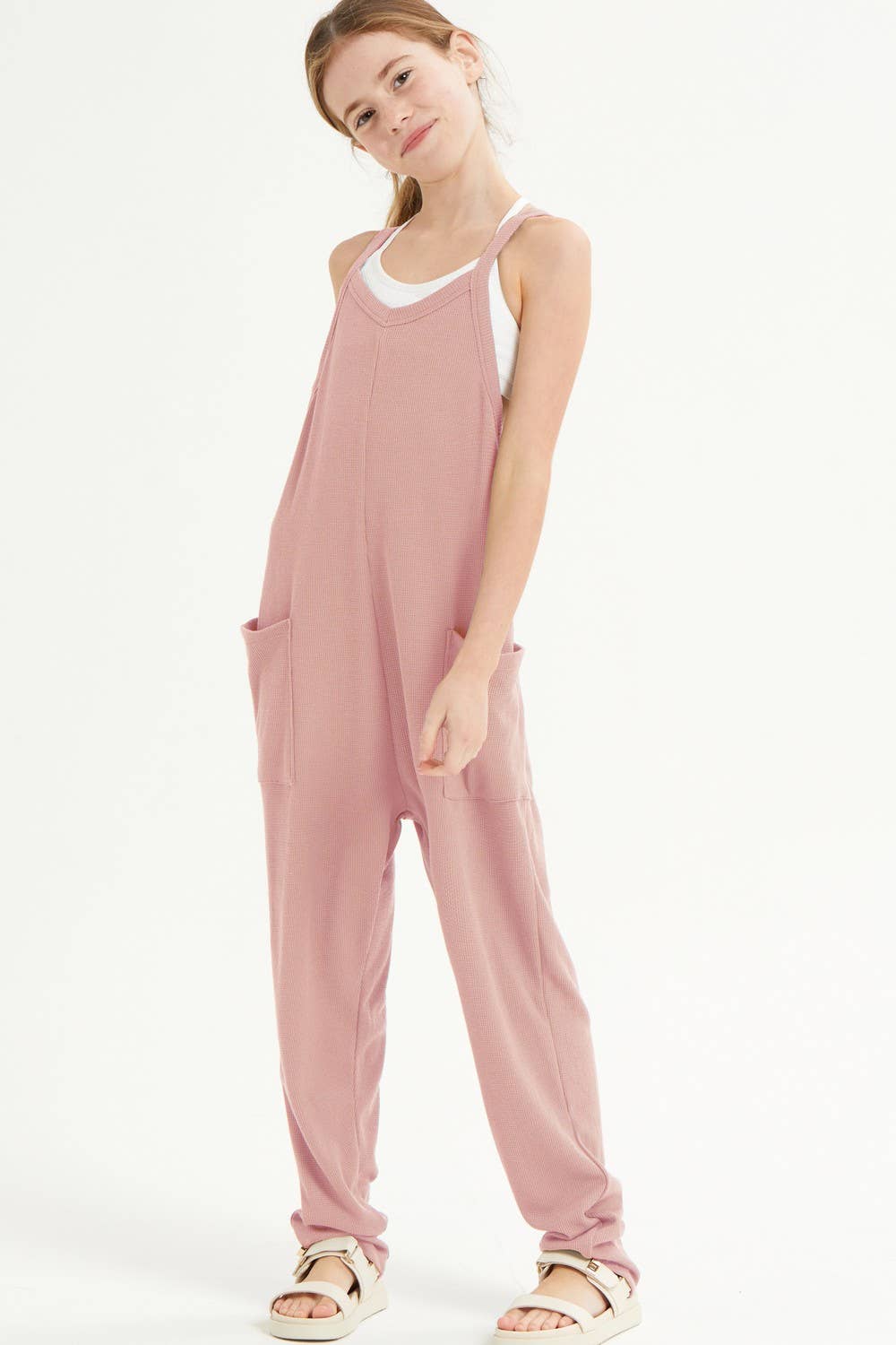 Drop Crotch Sleeveless Jumpsuit /Overall /Onesie