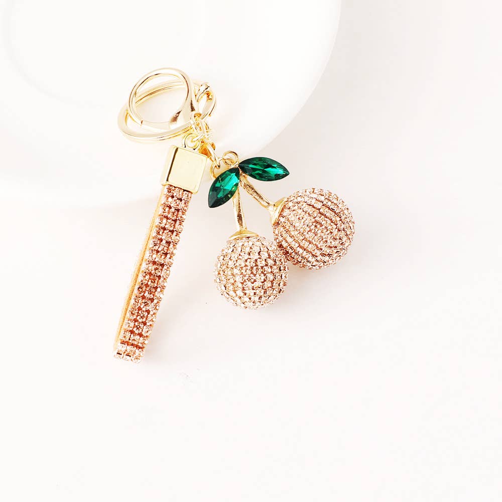 Cherry Rhinestone Keychain