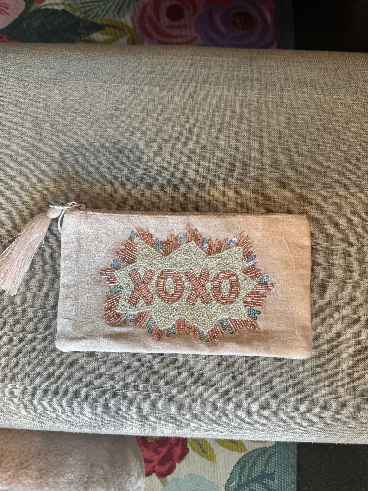 Hand Beaded Tassel Pouch