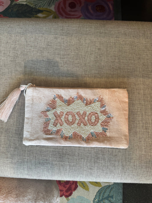 Hand Beaded Tassel Pouch