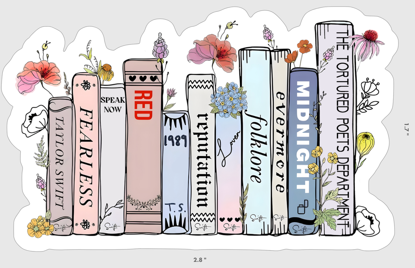 Taylor Swift Eras Book Sticker (inc: Tortured Poets Dept.)