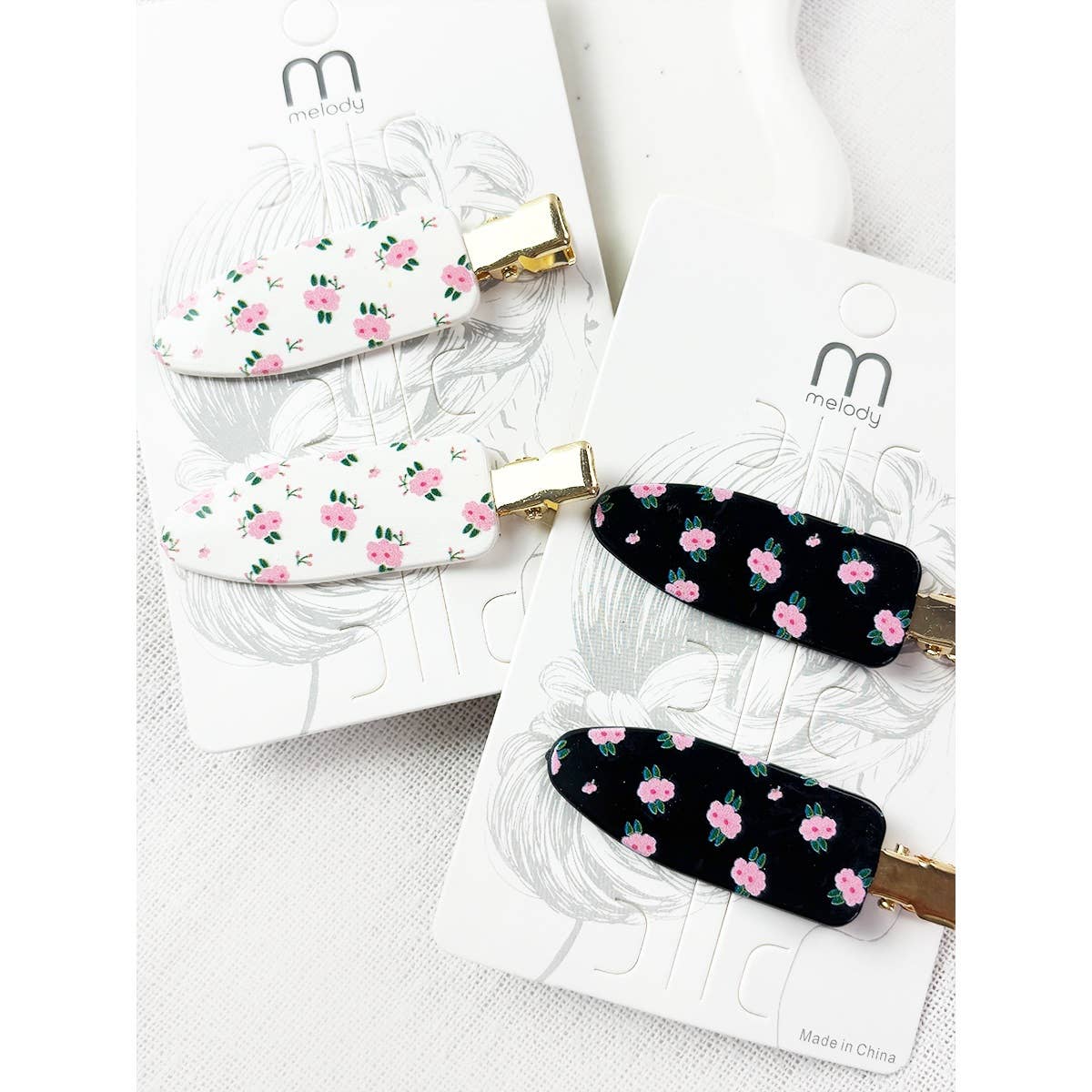 Romantic Flower Duck Bill Clips