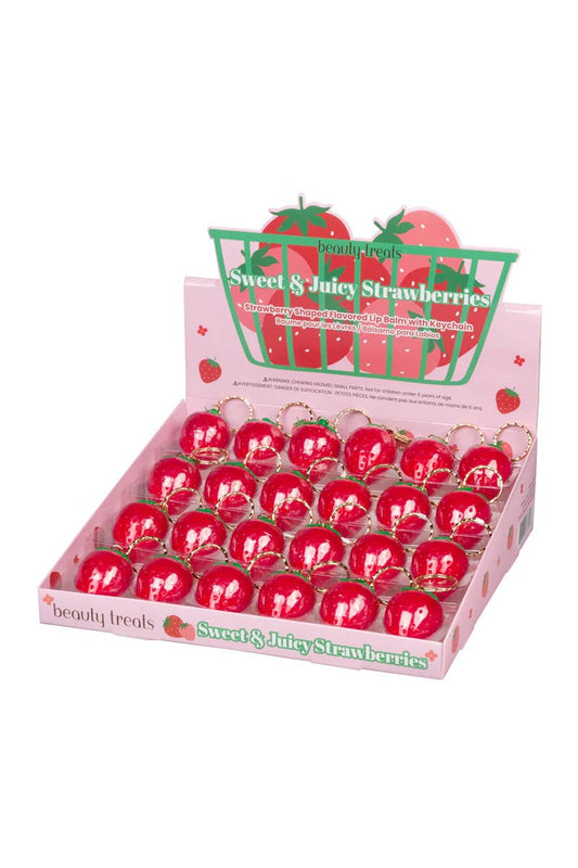 Strawberry Lip Balm Keychain