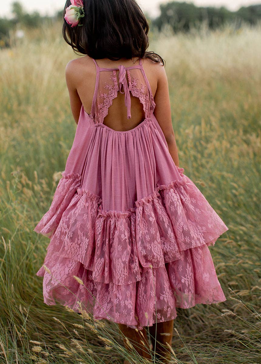 Kid's Catrina Dress in Dusty Rose