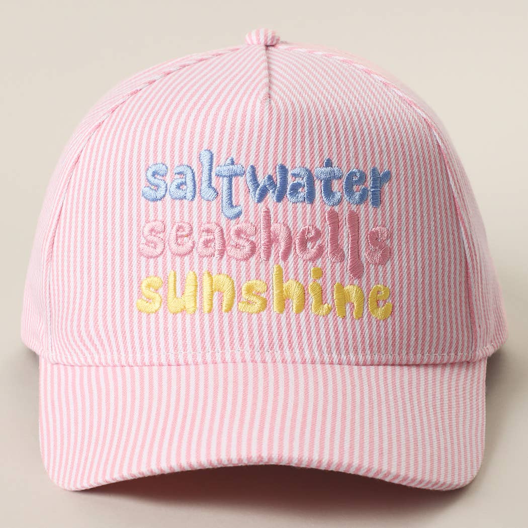 Saltwater Seashells Sunshine Embroidered Hat