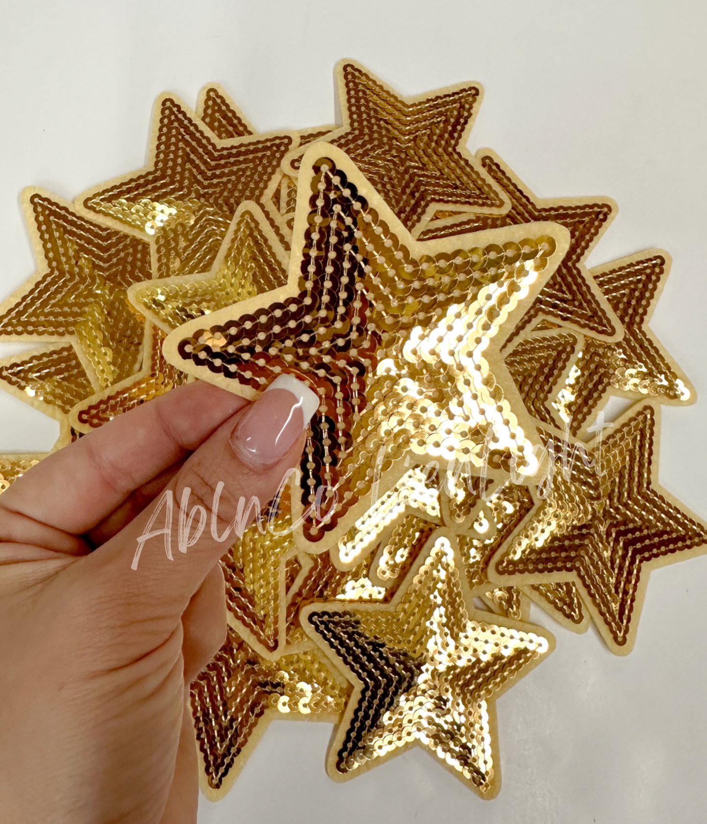 Navy sequin star patch