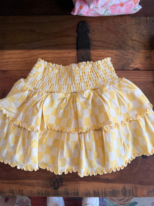 Yellow Checkered Skort