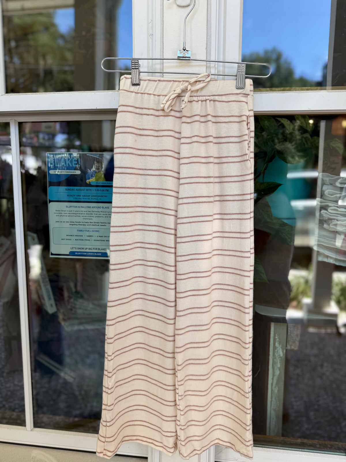 Stripe Wide Leg Kinit Pants