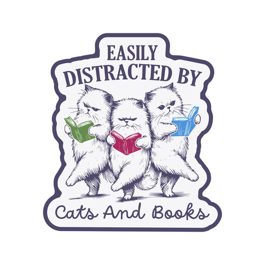 Adorable Kitty Cat Book Read High Quality Vinyl Sticker