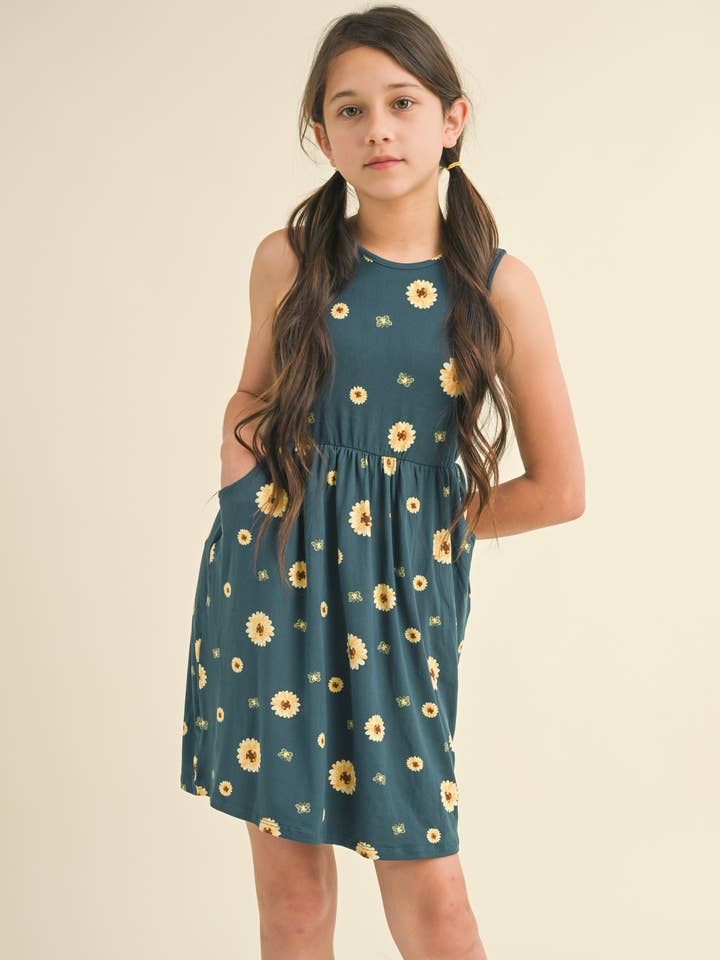 SADIE SUNFLOWER TIE BACK DRESS