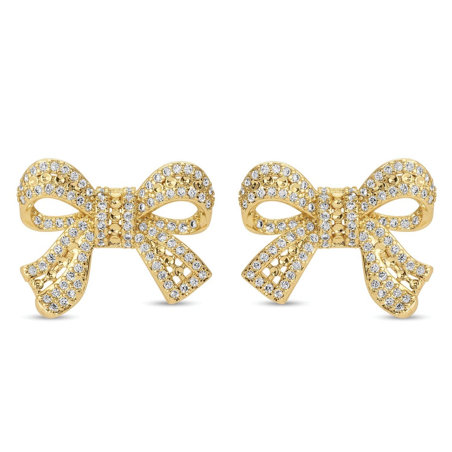 Large Pave Bow Stud Earrings