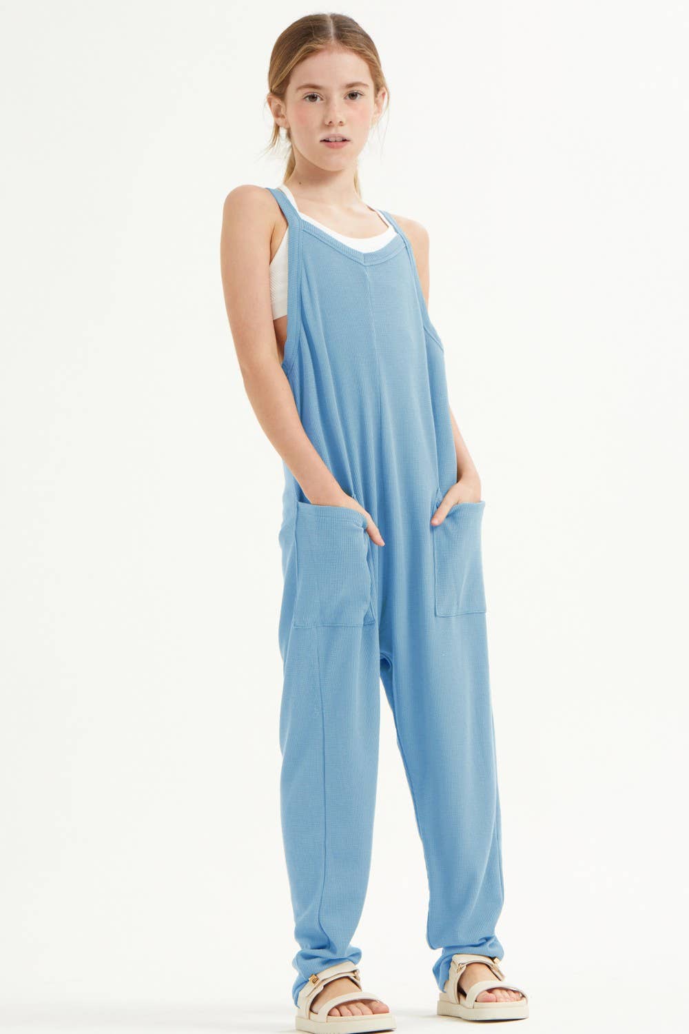 Drop Crotch Sleeveless Jumpsuit /Overall /Onesie