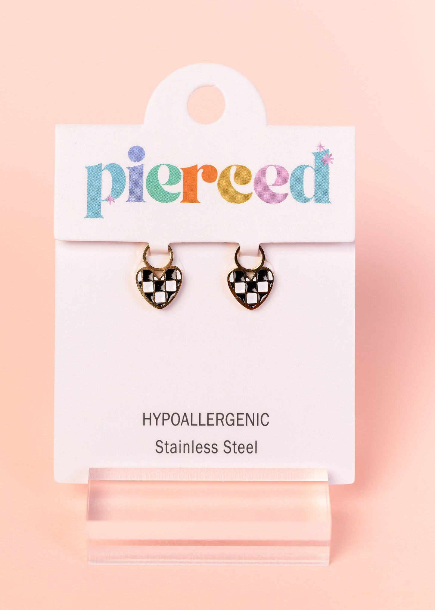 Checkered Heart Charms