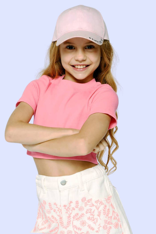SHORT SLEEVE RIBBED CROP TOP