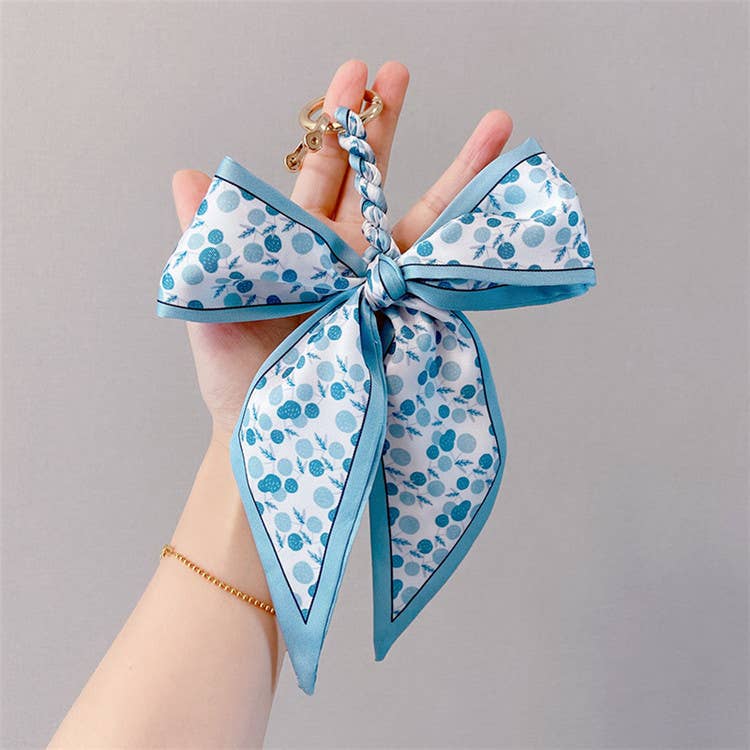 Silk Scarf Bow Bag Charm