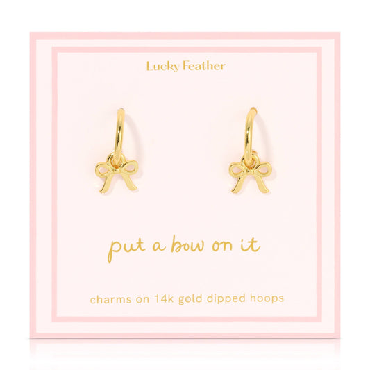 Beautiful Bows - Bow Charm Hoops - Gold