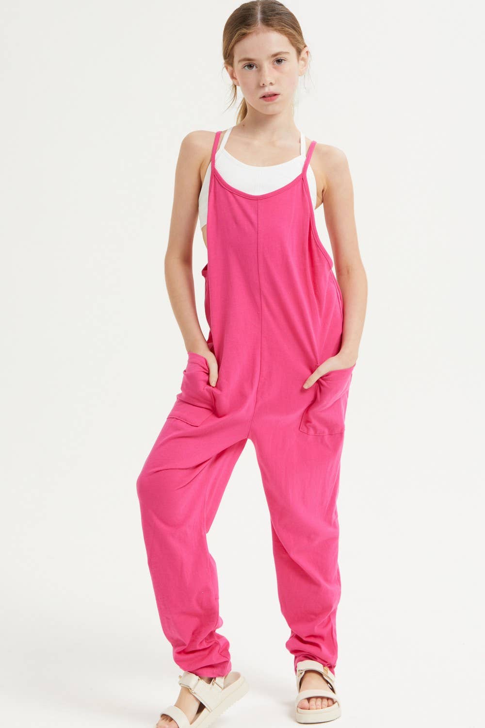 Drop Crotch Sleeveless Jumpsuit /Overall /Onesie