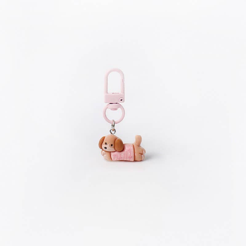 Cute Running Puppy Keychain