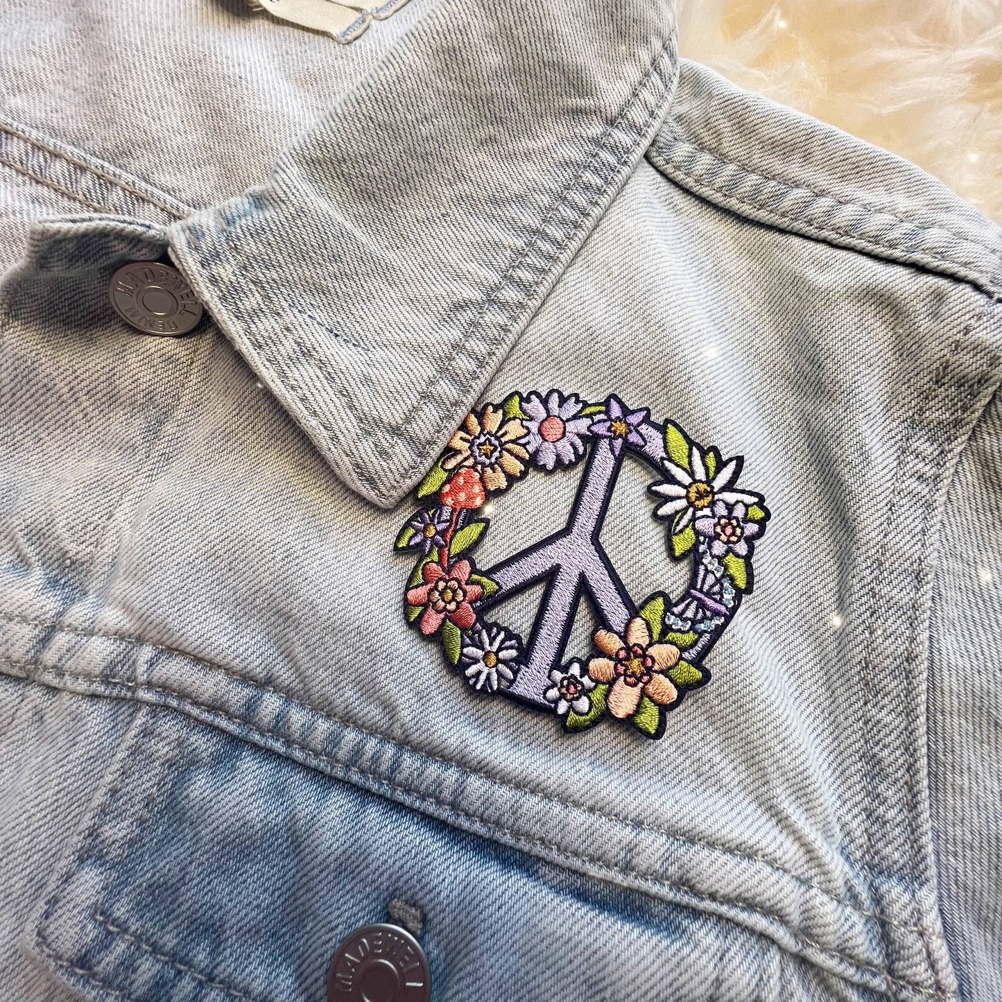 Peace Sign Floral Patch