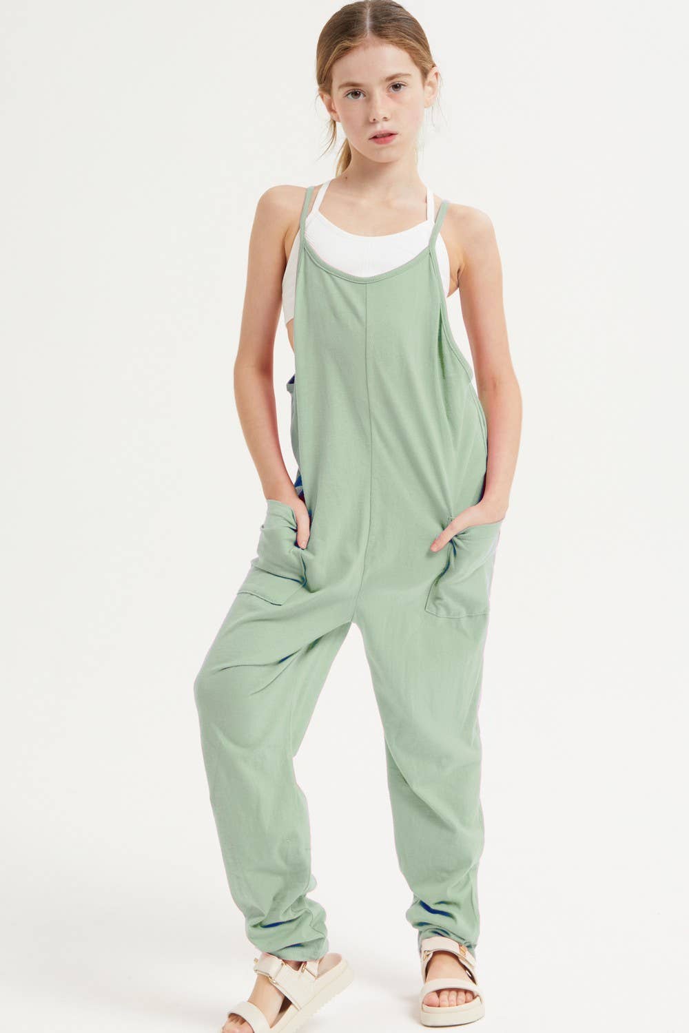 Drop Crotch Sleeveless Jumpsuit /Overall /Onesie