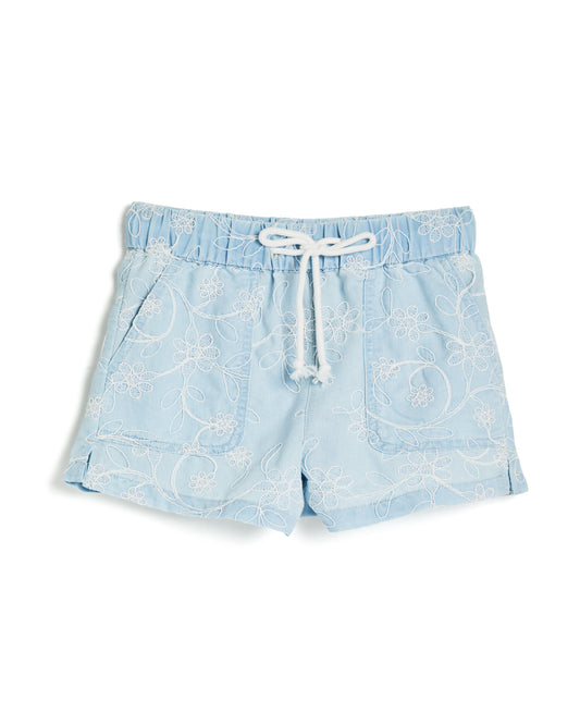 EMBOSSED FLORAL LOUNGE SHORT