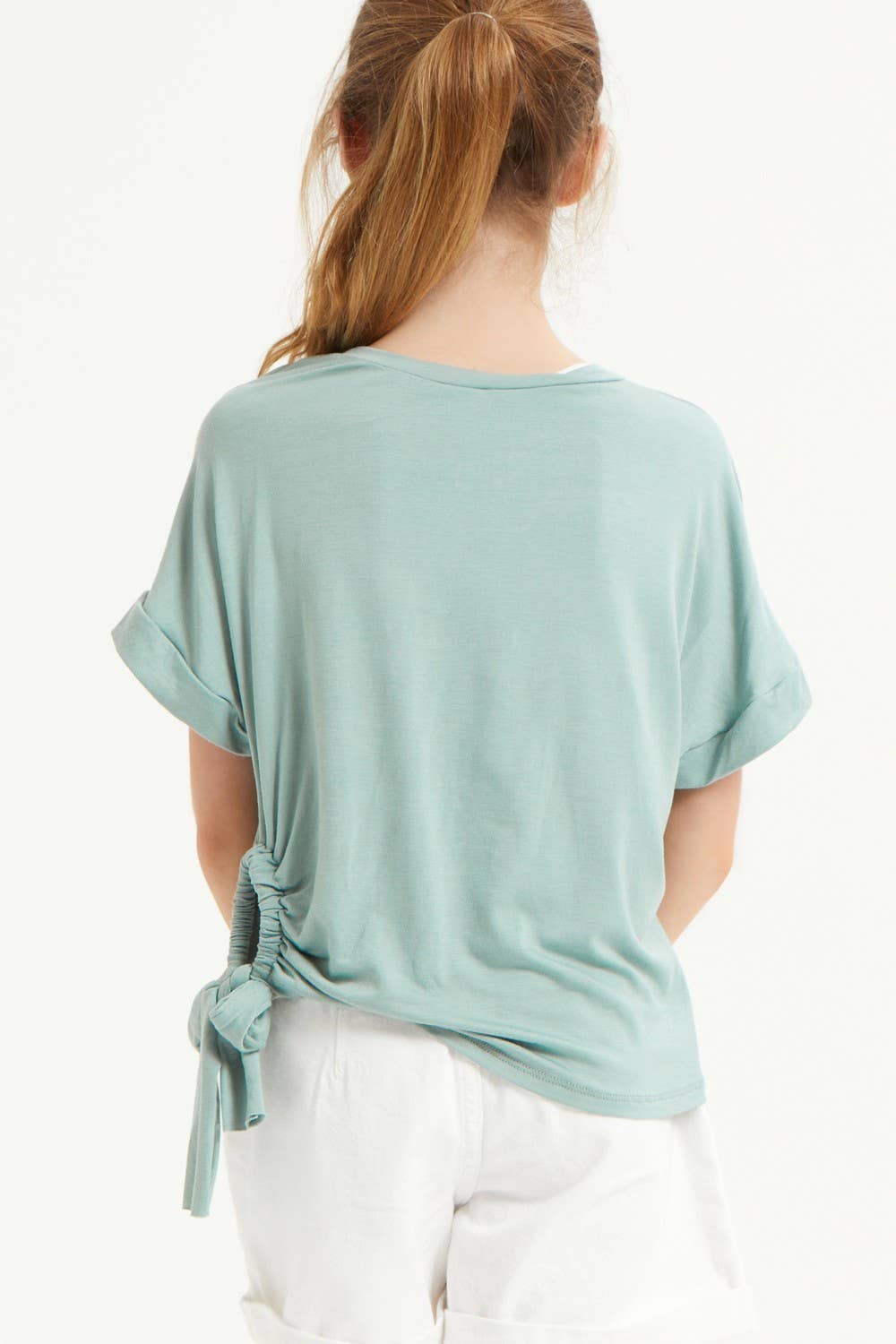 Drawstring Side Ruched Modal Top