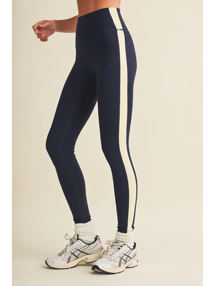 Side contrast block legging