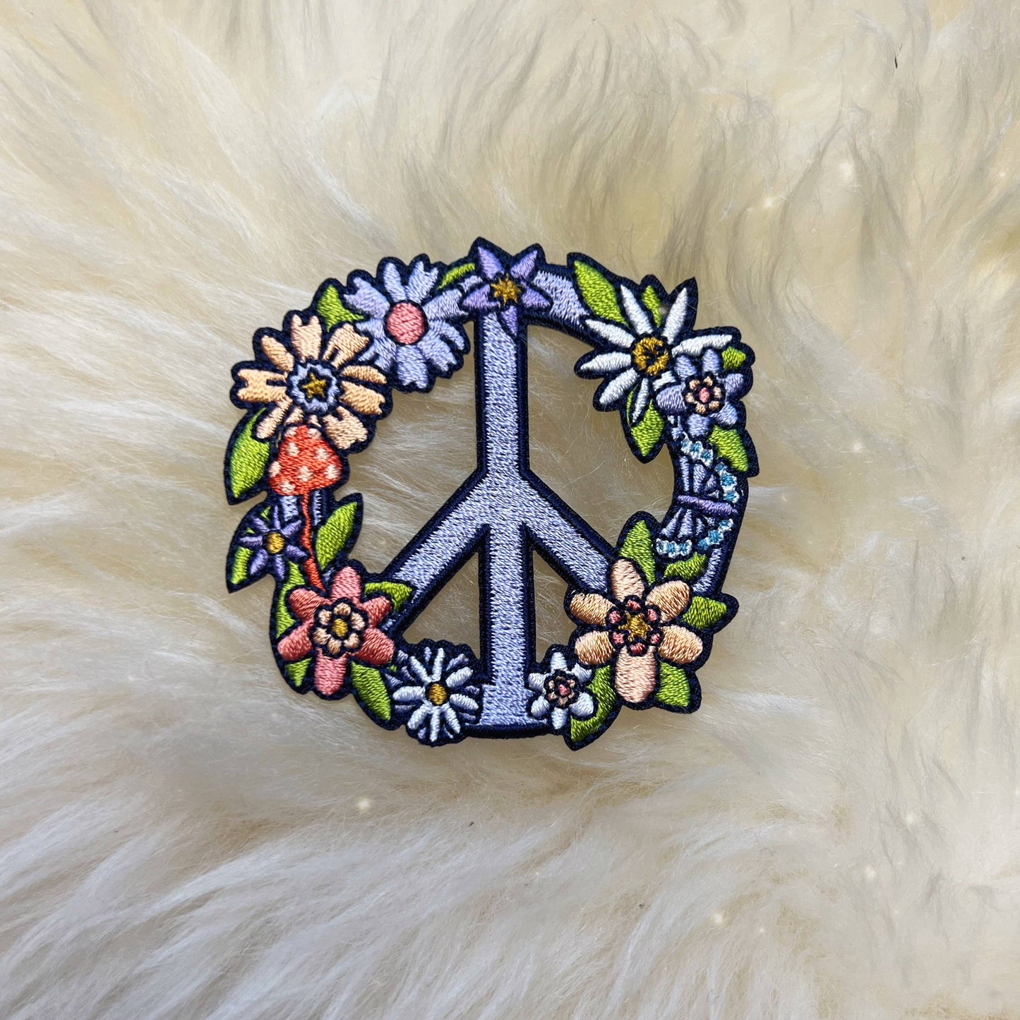 Peace Sign Floral Patch