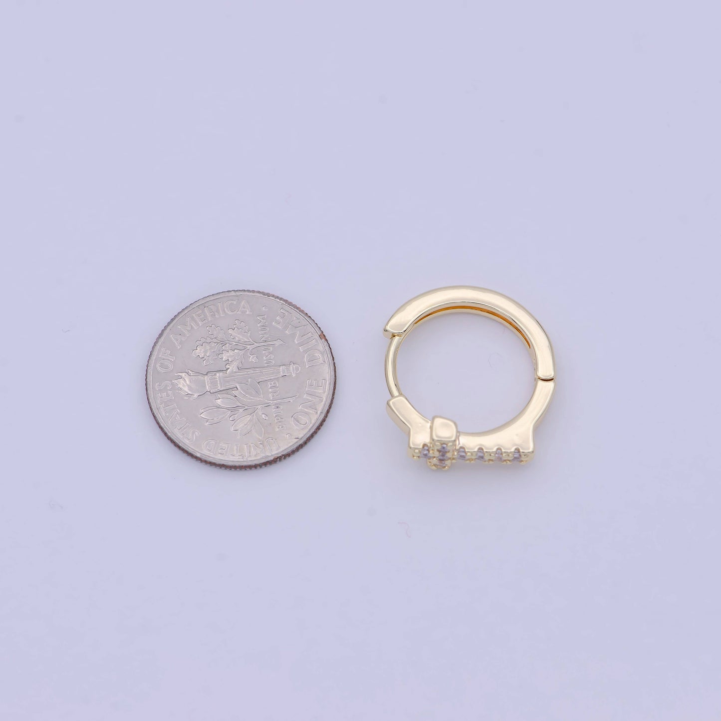 Minimalist Cross Gold Hoop Earring