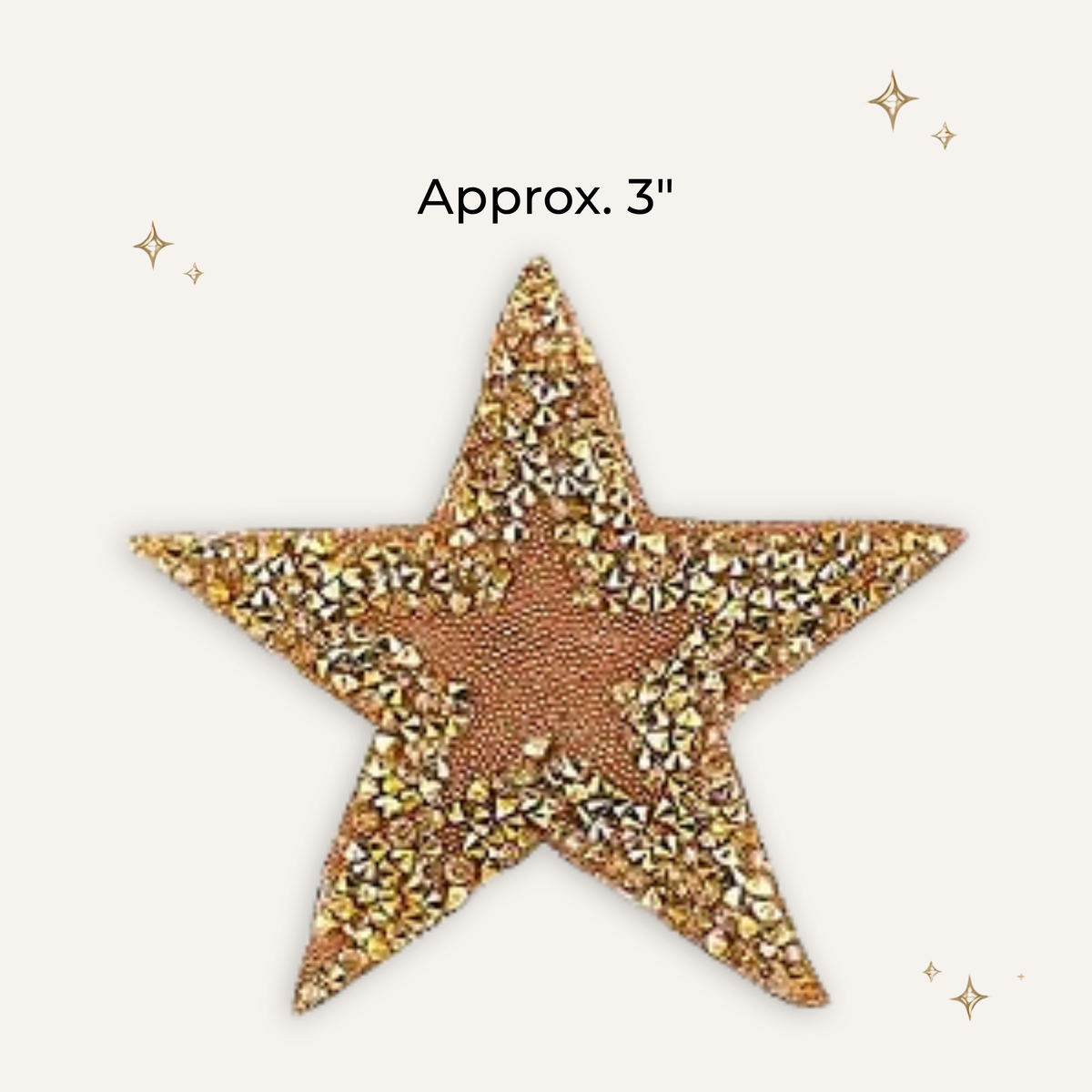 Gold Star Rhinestone Patch