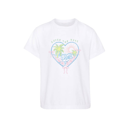 Kid's White Heart Lace T-shirt-Girls