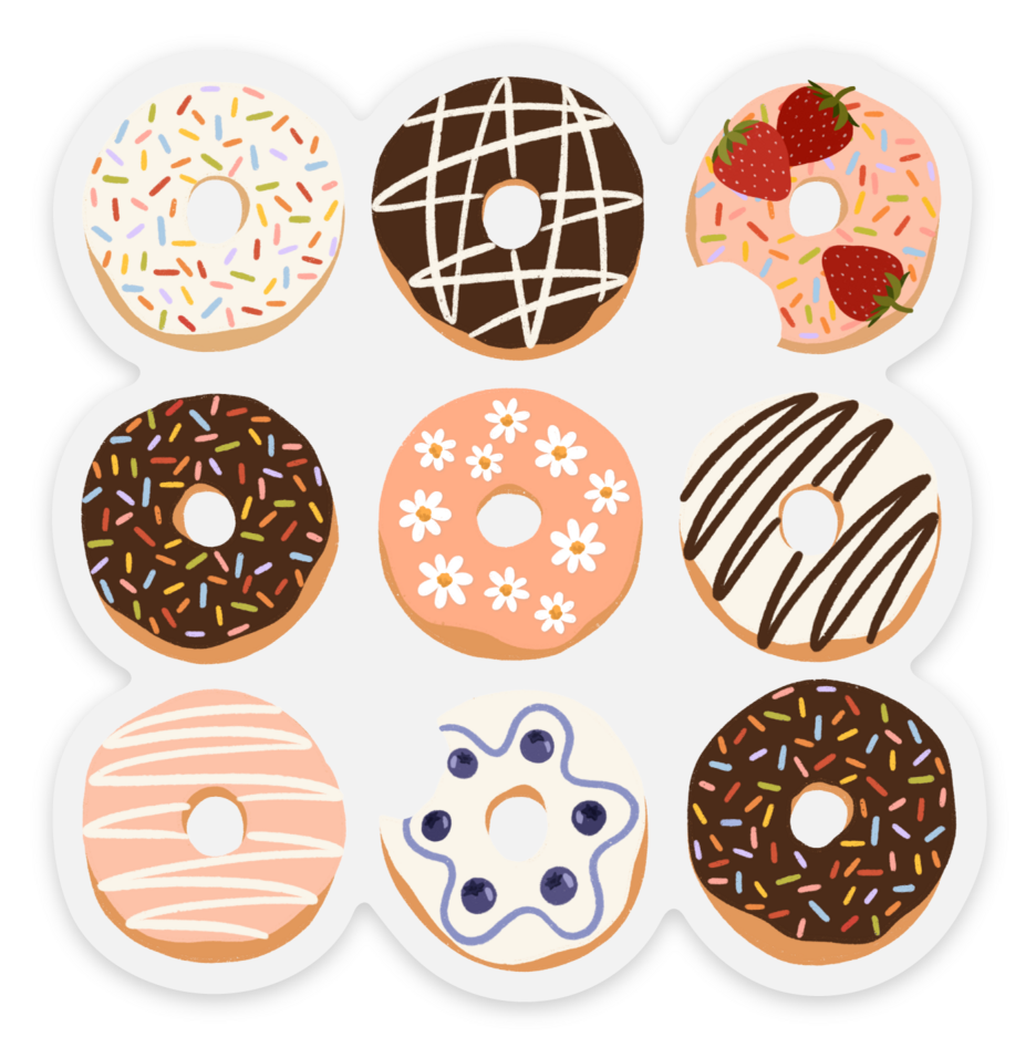 Clear Donuts Sticker 2.9x3in