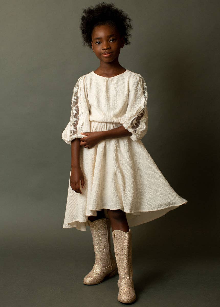 Kid's Sariyah Dress in Cream