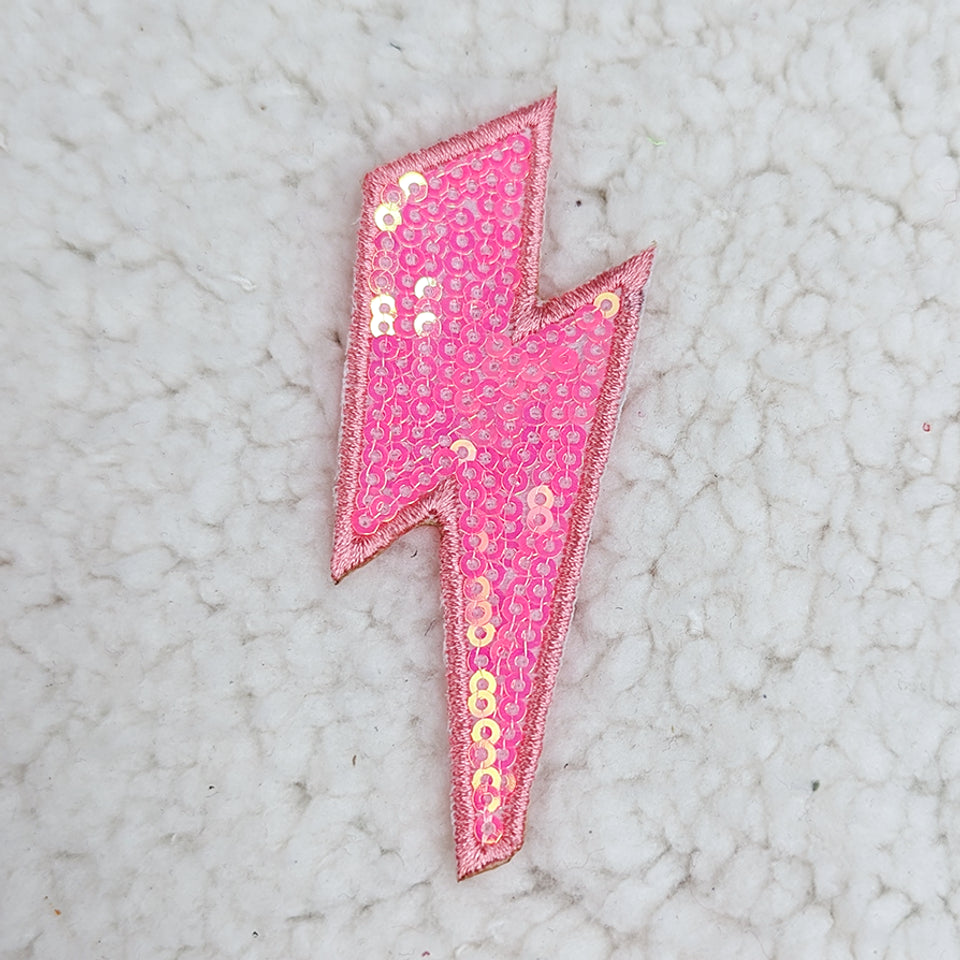 Pink Sequin Lightning Patch
