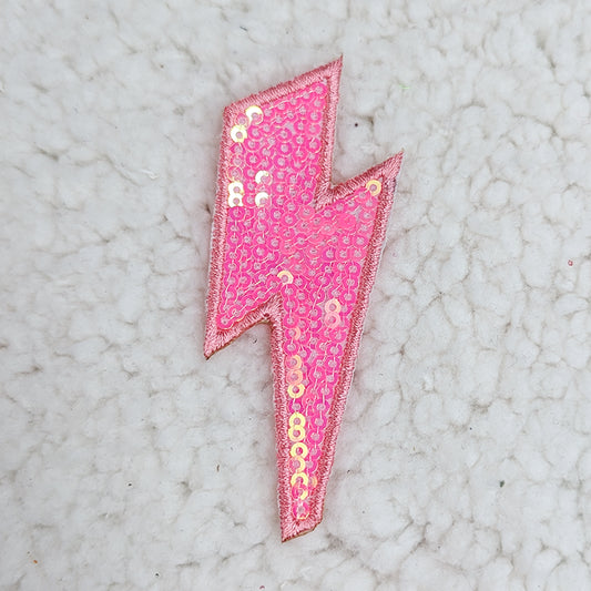 Pink Sequin Lightning Patch