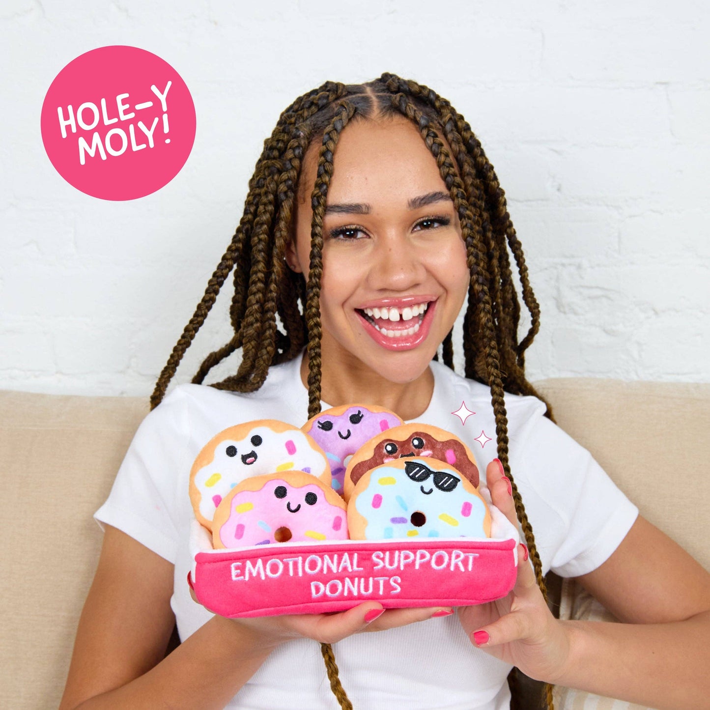 Emotional Support Donuts – Set of 5 Donuts with Sprinkles