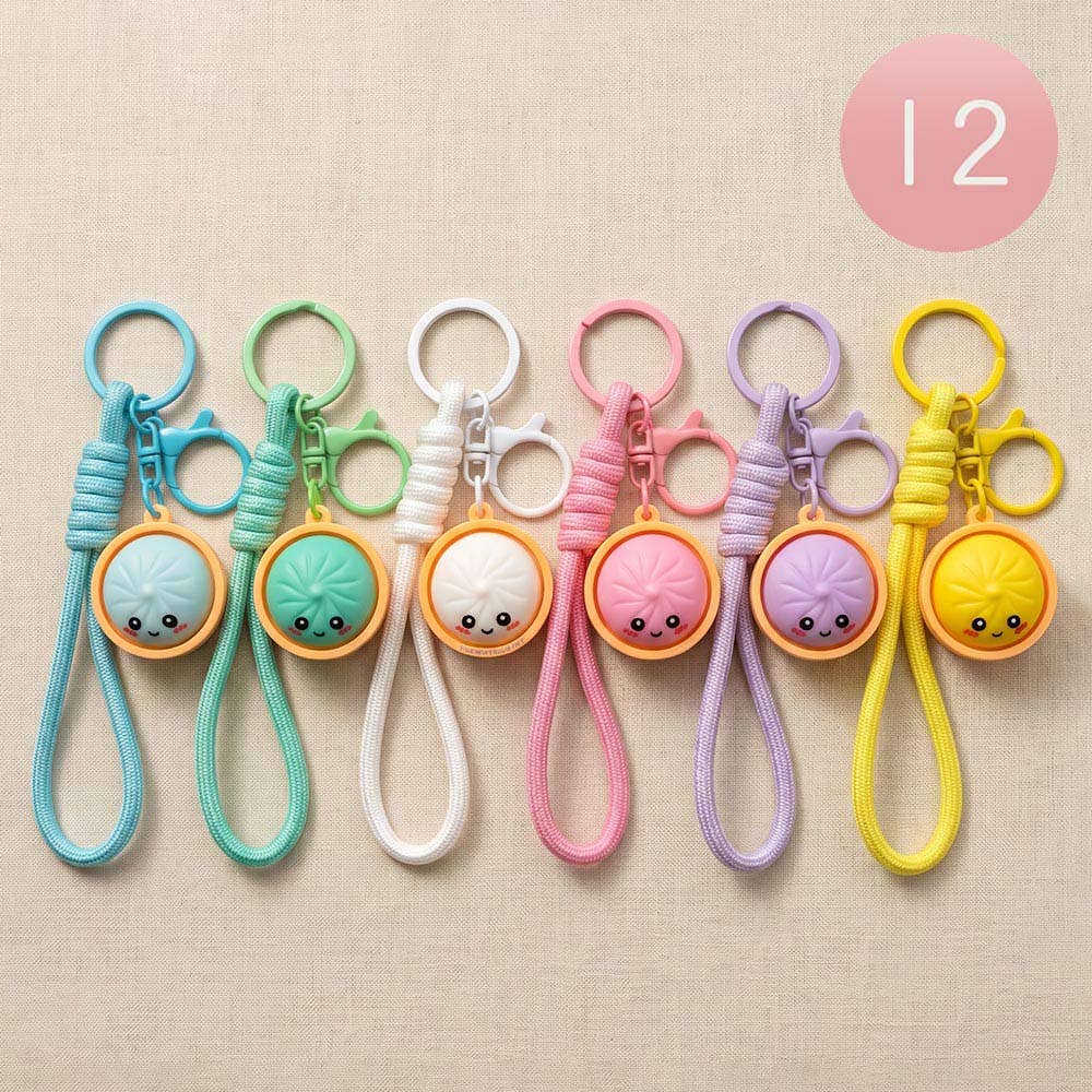 Dumpling Fidget Clicker Bag Charm Keychain