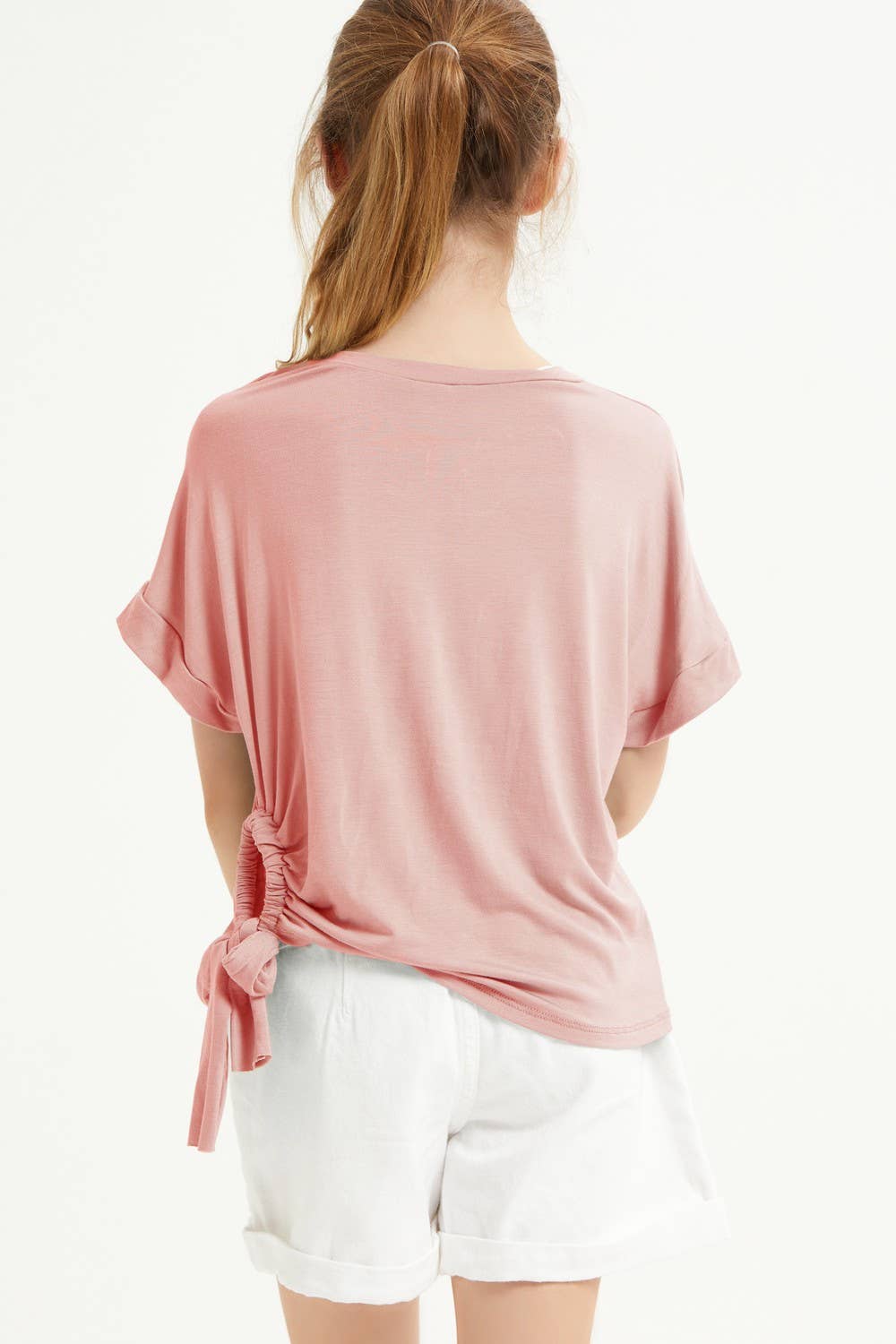 Drawstring Side Ruched Modal Top