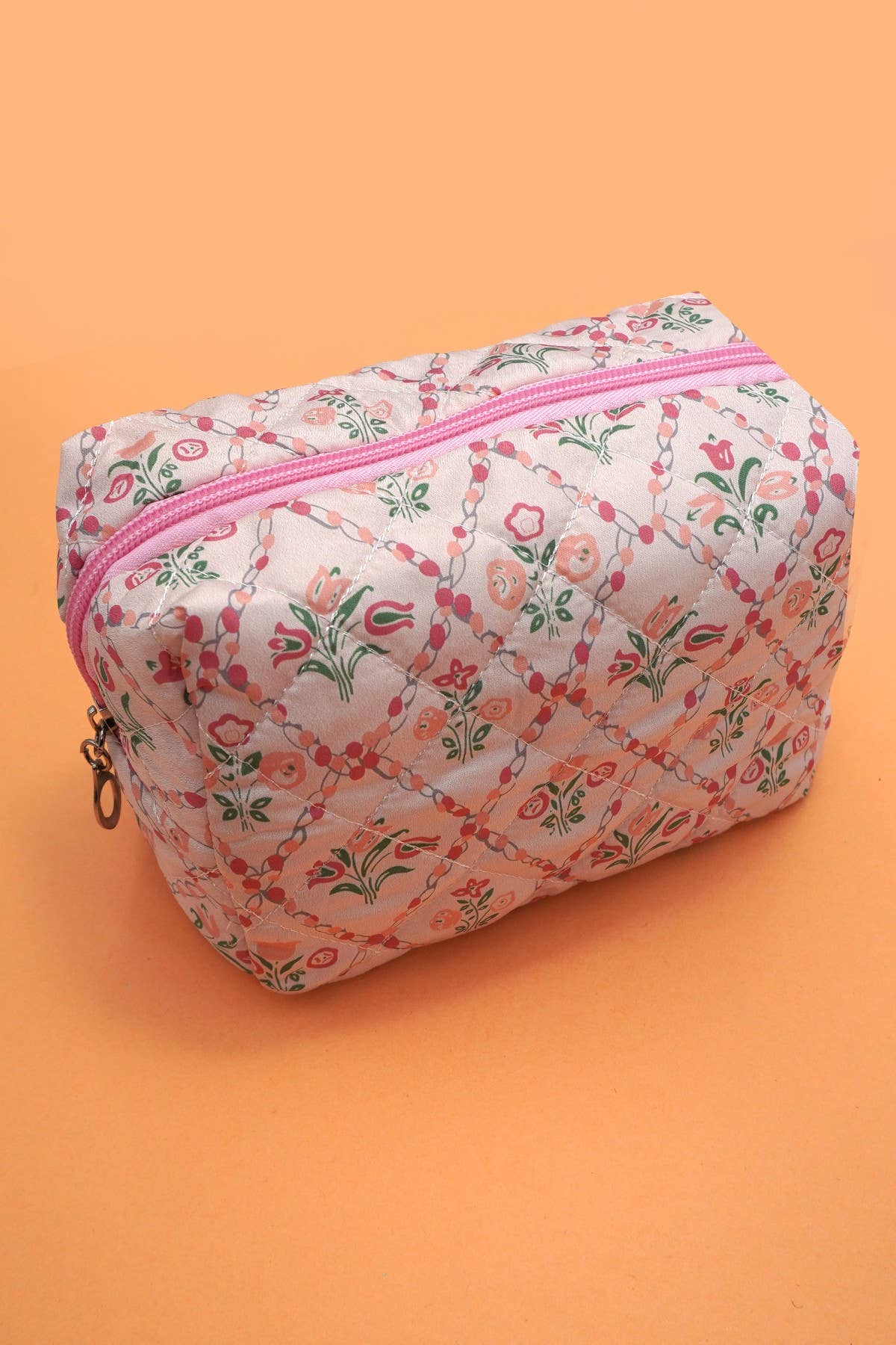 FLORAL TOILE PATTERN COSMETIC BAG