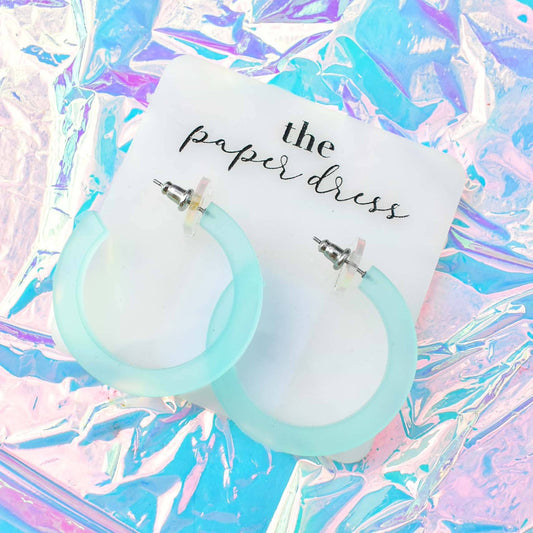 SEAFOAM HOOP EARRINGS