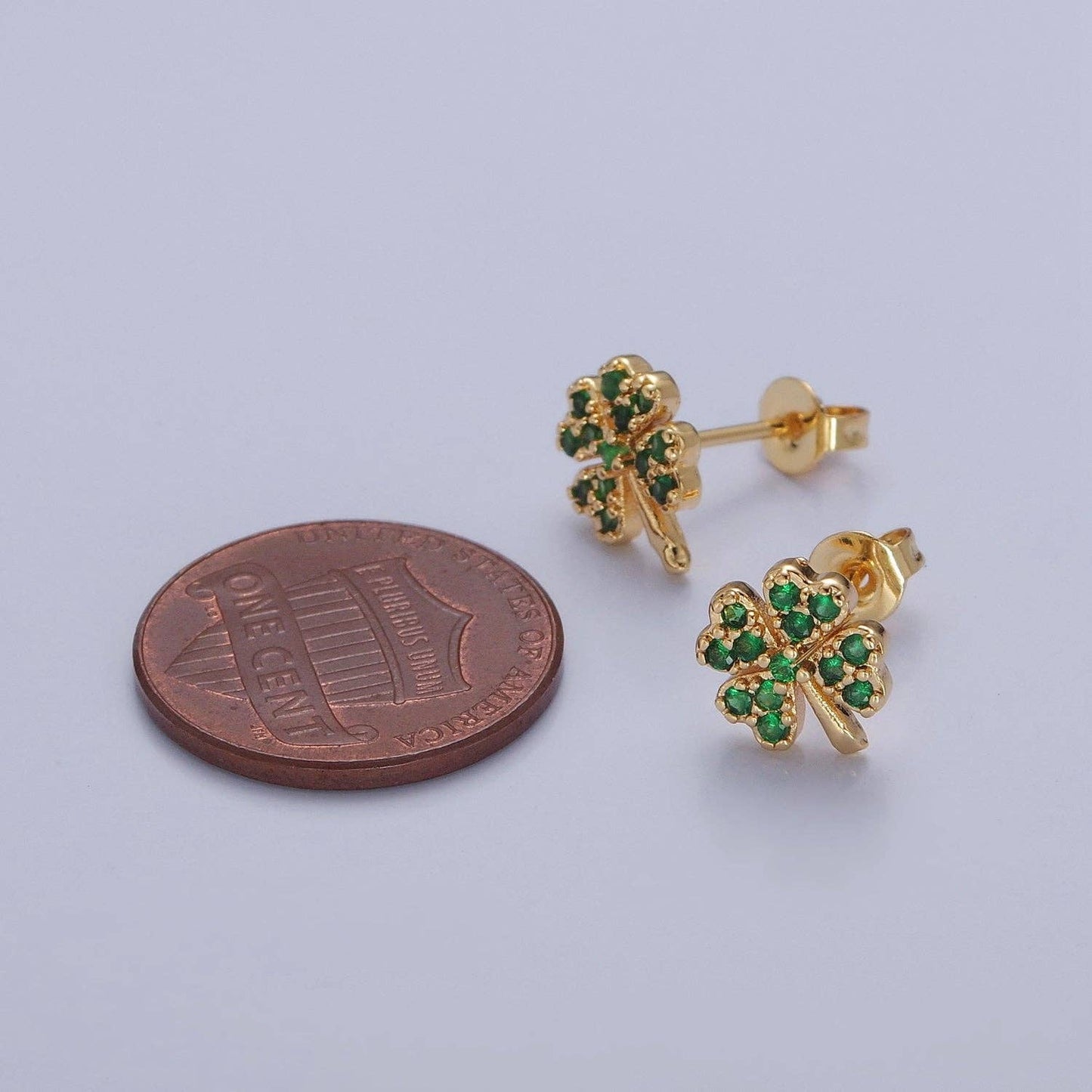 Green Four Leaf Clover Earrings