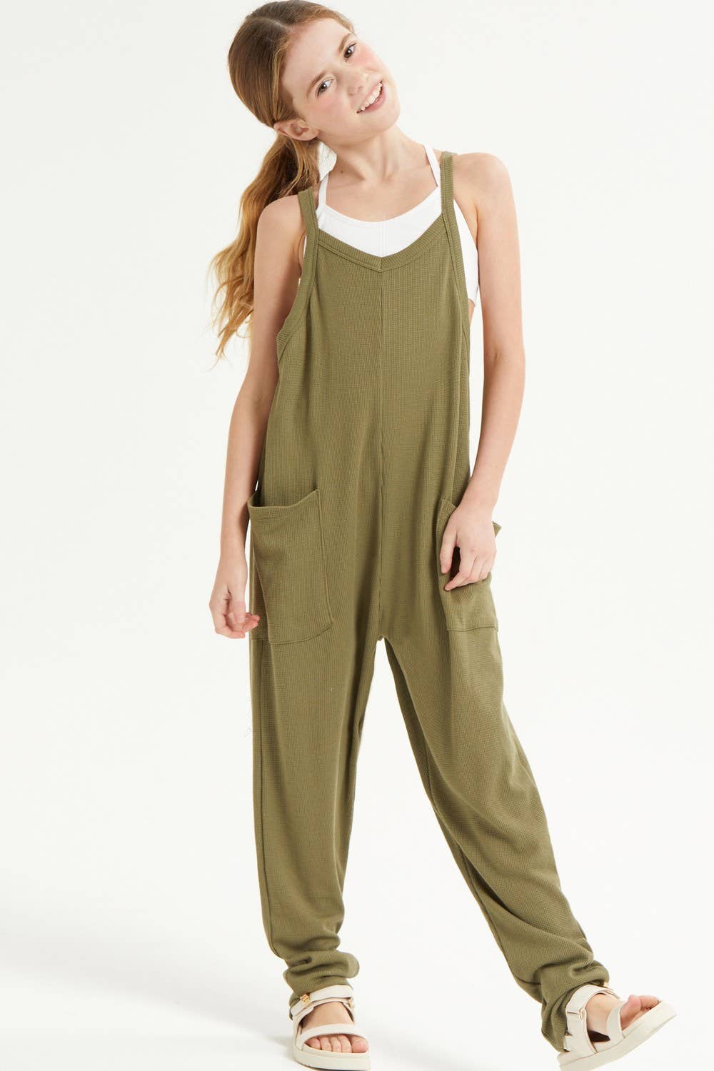 Drop Crotch Sleeveless Jumpsuit /Overall /Onesie