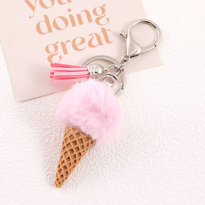 Ice Cream Tassel Keychain