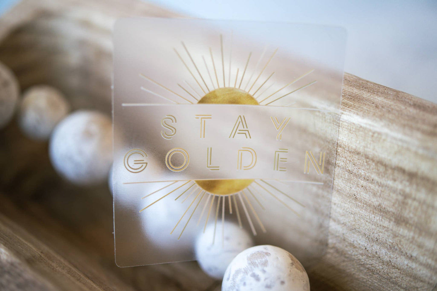 Stay Golden, Sun, Clear Vinyl Sticker, 3in.
