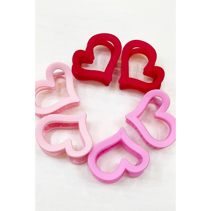 2 pcs Heart Claw Clip