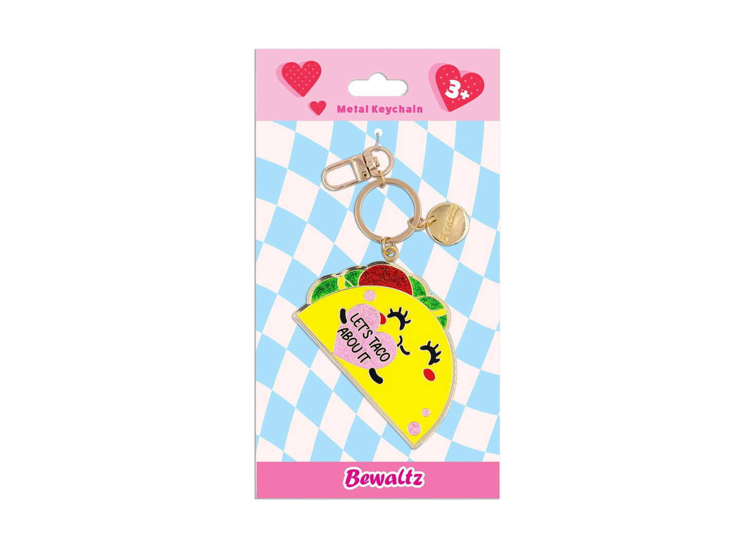 Glitter Metal Keychain - Taco