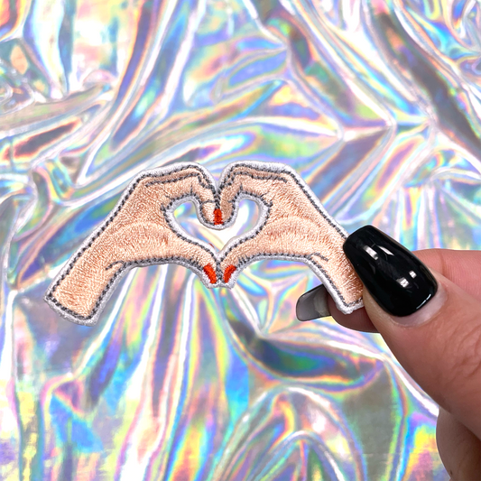 Heart Hands Embroidered Patch