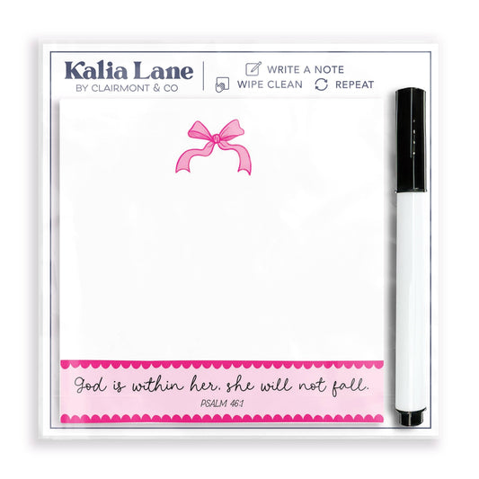 Pink Bows Dry Erase Notes