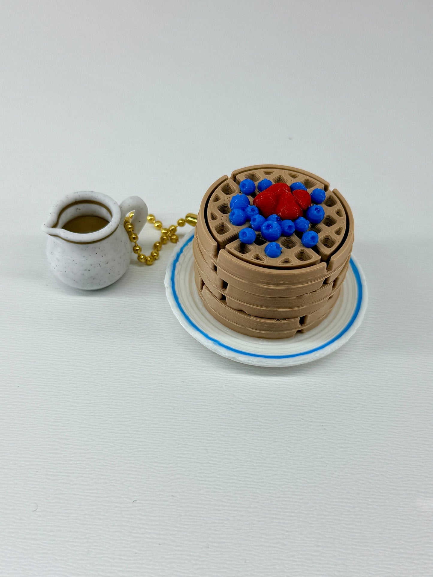 Waffles and Syrup Clicker Keychain